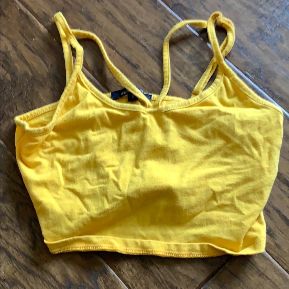 yellow adjustable cropped tank top